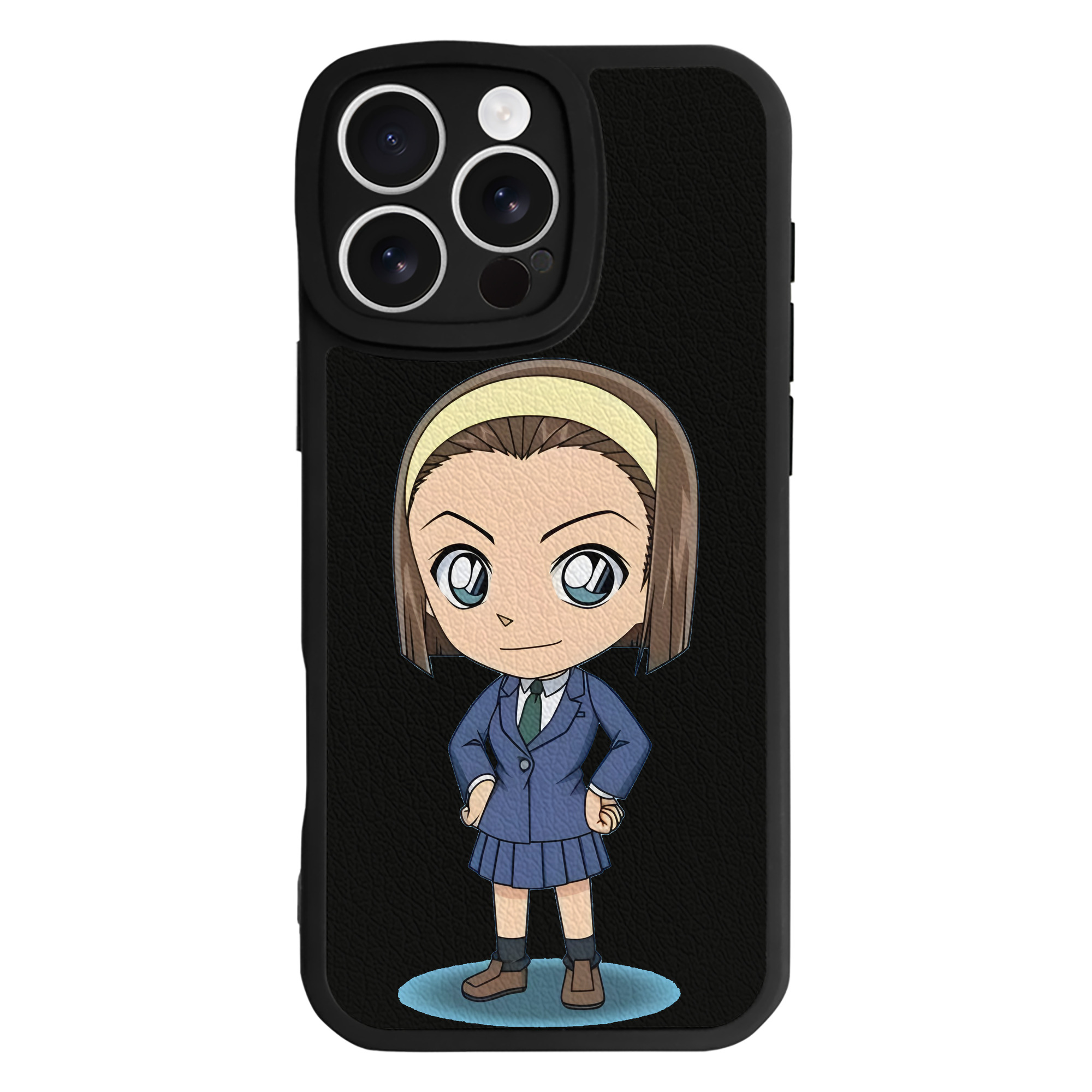 （画像用） 名探偵コナン 吉田 歩美 よしだ あゆみ Detective Conan my Yeager 【iPhone 16シリーズ対応】シリコンスマホケース（レザー調） 材質：シリコン